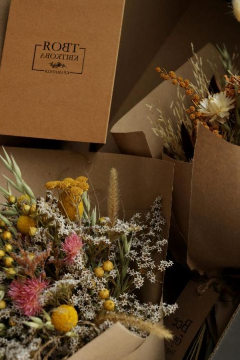 Floral packaging ready for dispatch